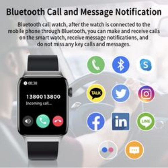 Welly Merck Smart Watch, 1.83" Fitness Smart Watch for Android/iOS Phones-Gold - Picture 2 of 11